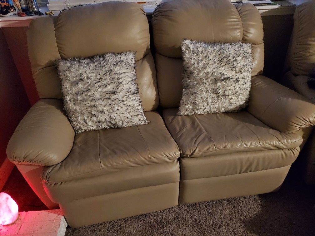 Set Of Two Leather Theater Couches!