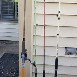 4 Fishing Poles And Lures