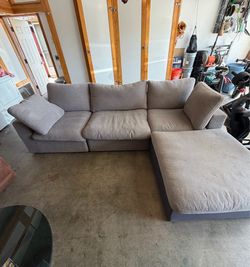 Modular Grey Cloud Sectional Sofa - L Shape