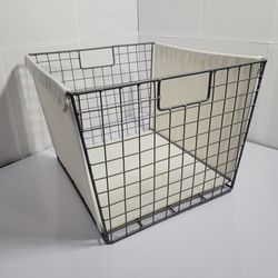 Wire Frame Storage Basket with Canvas Liner