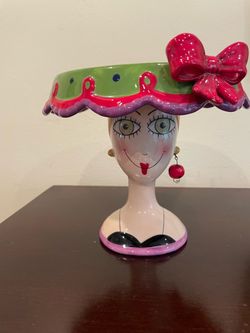 Ceramic Lady Head Cake Stand