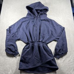 Popflex Game Day Dress Women’s S/M Blue Half Zip Pullover Hooded