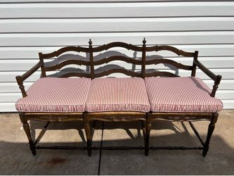 Vintage French Country Settee / 3-Seat Bench