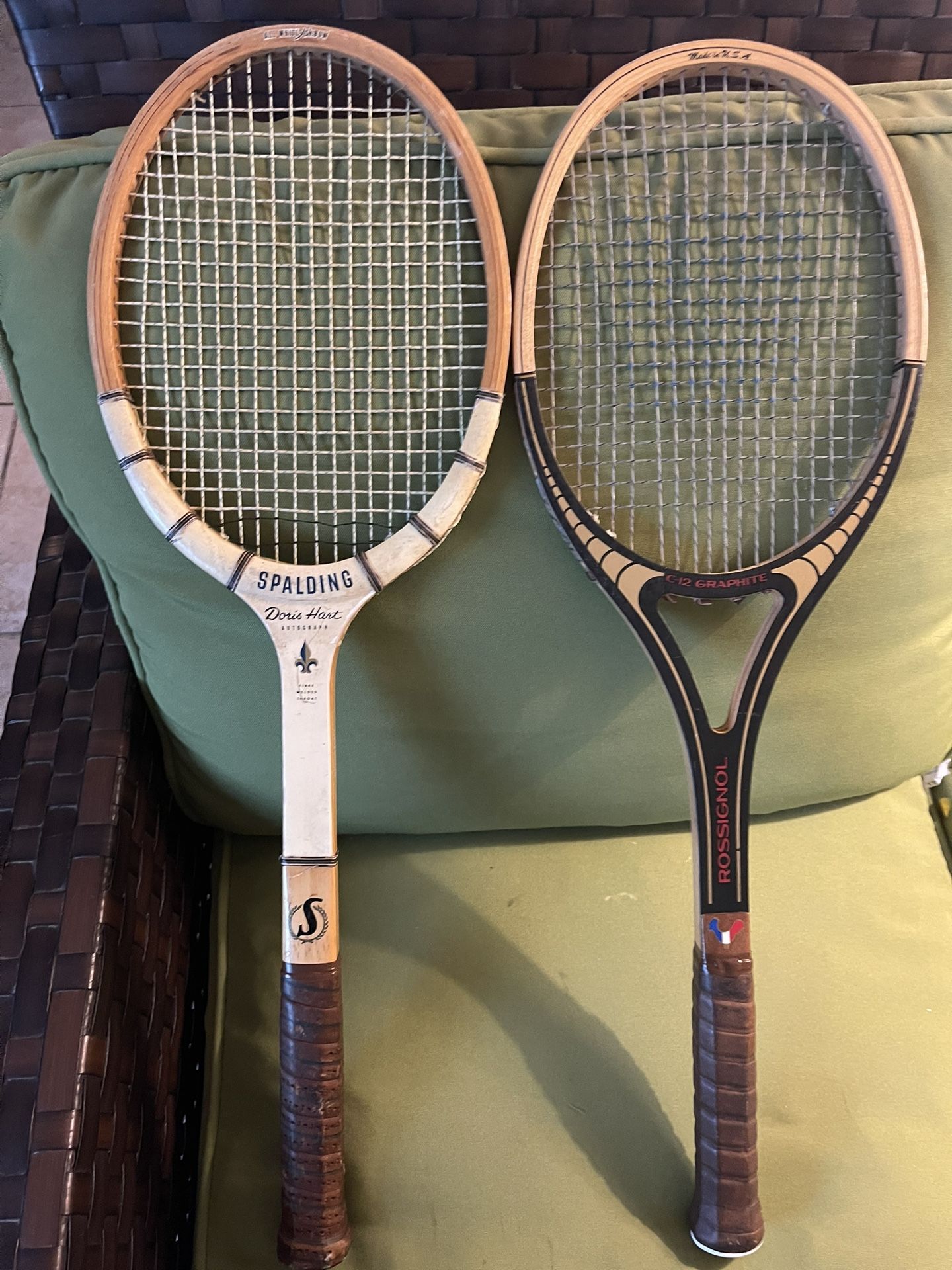 SPALDING Wood Tennis Racket/Racquet & Rossignol C12