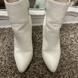 White Heel Boots 