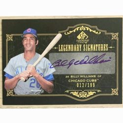 Really Nice 2007 Legendary Signatures Short Print Billy Williams HOF # 12/199 ... MINT CONDITION  .. 