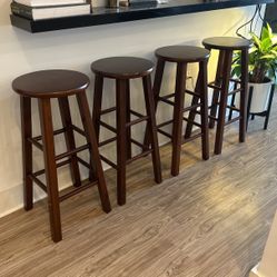 Wooden Barstools - 4 Stools