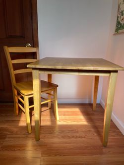 light oak table with 2 chairs