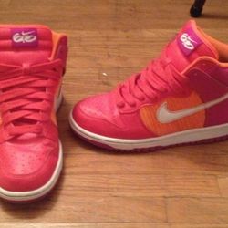 Womens Nike 6.0 Dunk High Premium "Red Orange Grape"