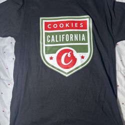 Cookies Shirt Men’s Black Size M Zip Graphic Print 100% Cotton California - NEW