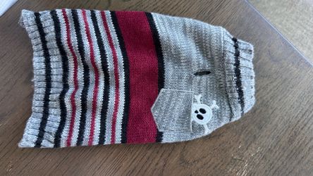 • Vibrant Life Striped Skull Pocket Dog Sweater - Size XS
