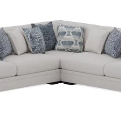 Palm Springs Sectional Sofa - Light Grey White