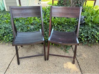 Pair of Wooden Folding Chairs