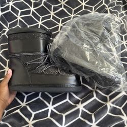 Black Glitter Booties (size 10)