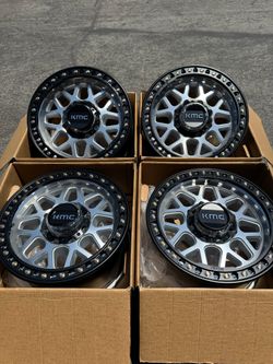 KMC KM549 GRS 8x6.5 18" Wheels Machined with Black Lips