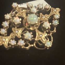 14k Vintage Gorgeous Opal Pendant Brooch Combo 