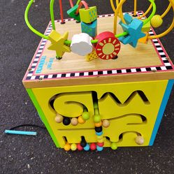 Kids wooden activity cube