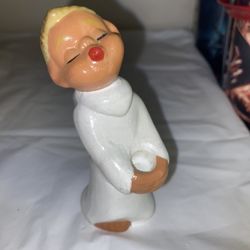 Pottery Singing Boy Angel Ornament Figure