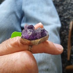 Sterling Silver-Raw Amethyst Ring