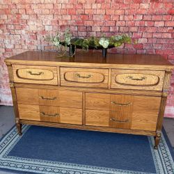 Vintage Solid Oak MCM Dresser 