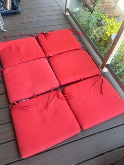 6 Orange Patio Chair Cushions