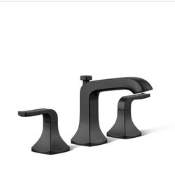 KOHLER Rubicon 8 in. Widespread 2-Handle Bathroom Faucet in Matte Black (Valve Included)