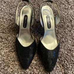 Ann Marino Vintage Black Sequined Heel
