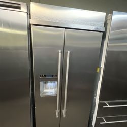 Kitchen Aid 36”Wide Built In Stainless Steel Side By Side 