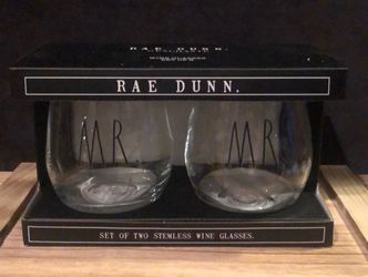 Rae Dunn Stemless Wine Glasses