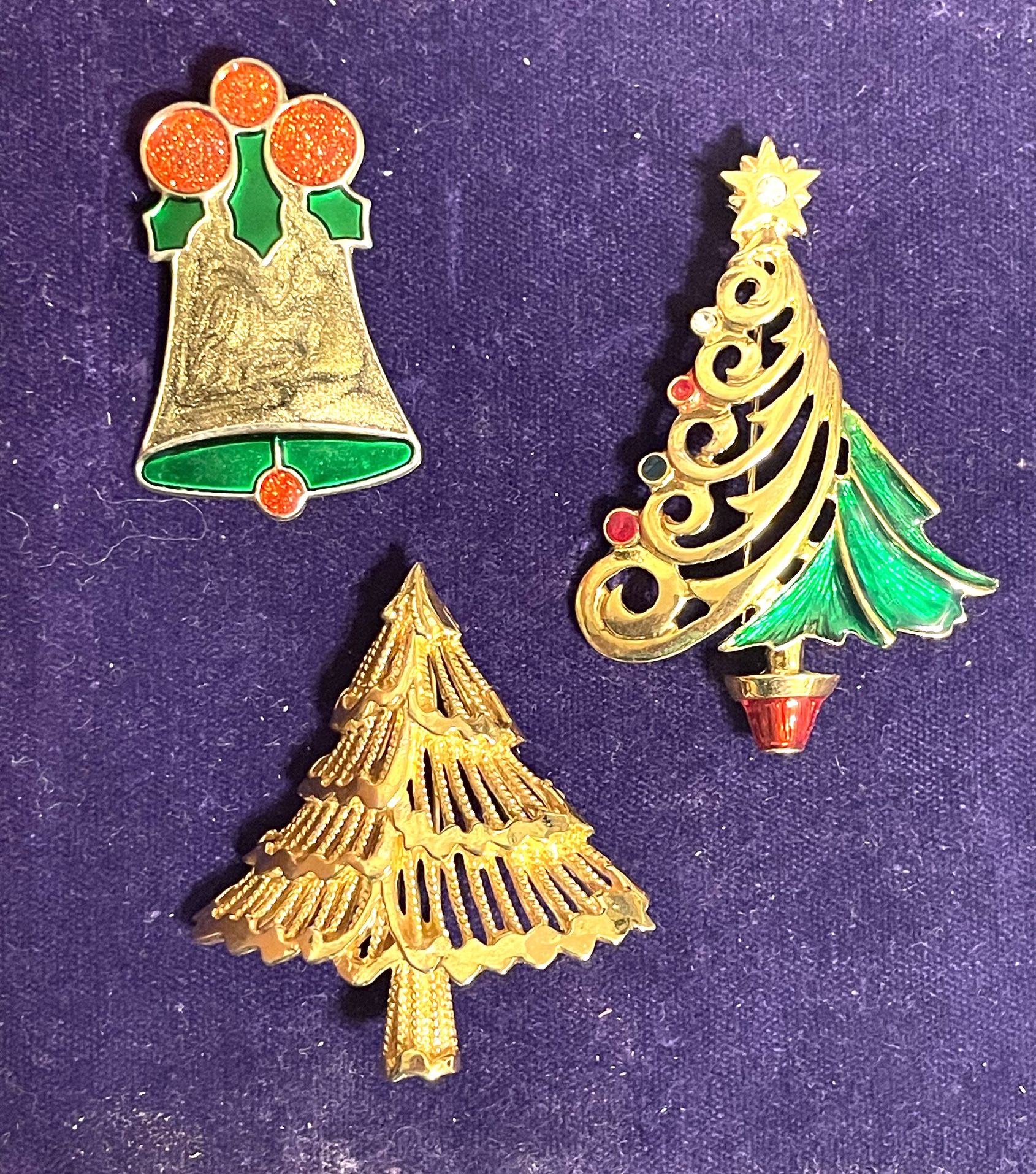 Lot Of 3 Holiday Brooches Radko…