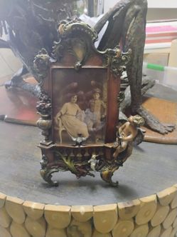 Picture Frame Desk Top Mirror Unique  Antiques , Vintage , Rare