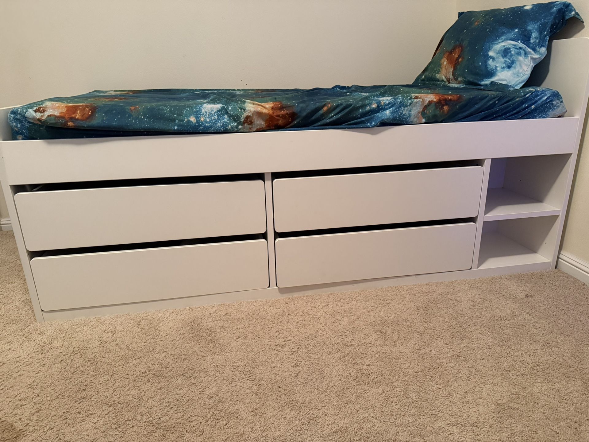 2 IKEA SLAKT Twin Beds w/ Storage Drawers