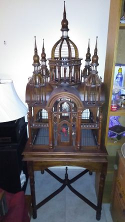 Hand carved wood bird house