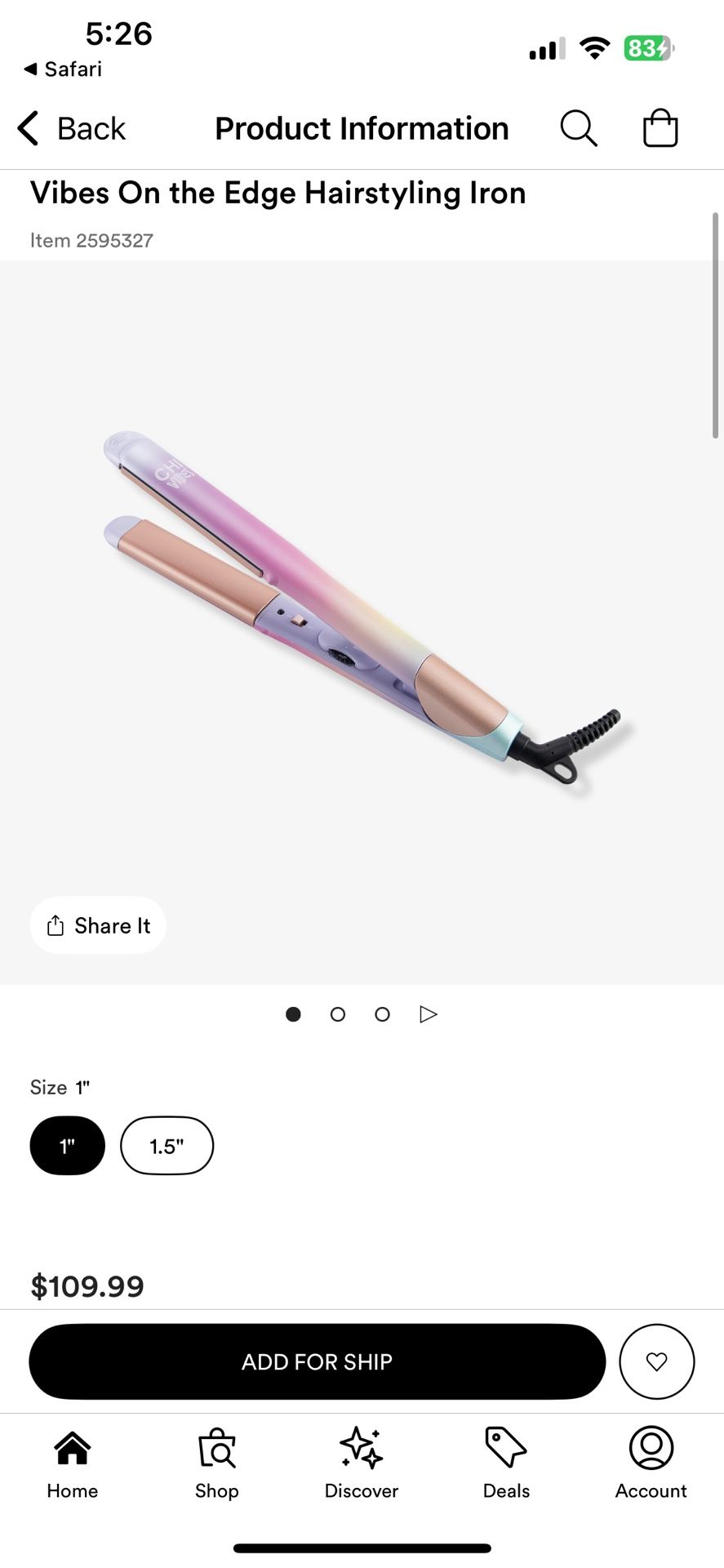 Chi “Special Edition” Vibes Straightener & Curler 