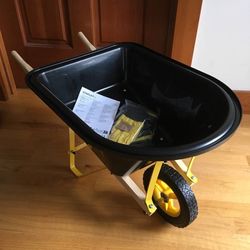 Like New Stanley Junior JR Kid Child Wheelbarrow with Apron and Gloves