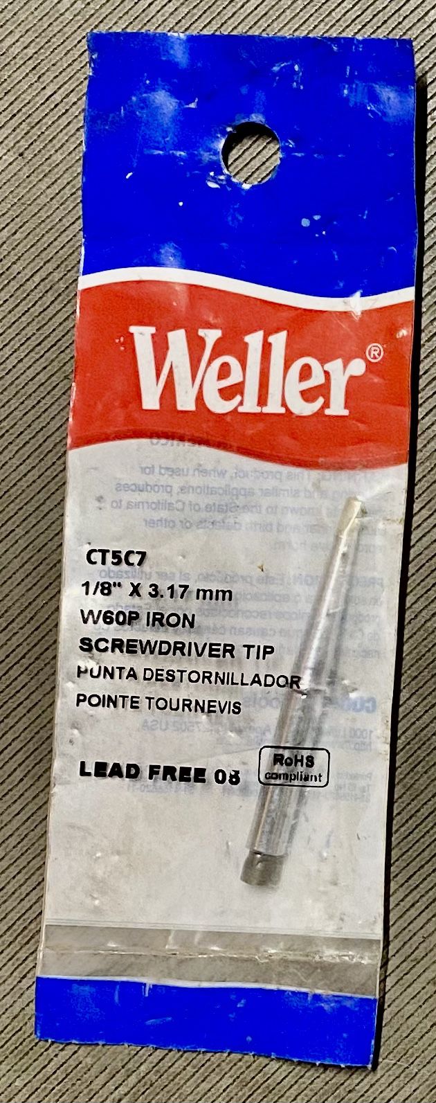 Weller CT5C7 700 degree Screwdriver Solder Tip for W60P Irons