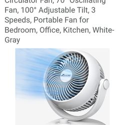 Zicooler Desk Fan, 24dB Quiet Table Fan, Strong Airflow Air Circulator Fan