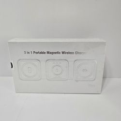 3-in-1 Foldable Magnetic Charger for iPhone, Watch, AirPods — Fast Wireless + 18 W Adapter