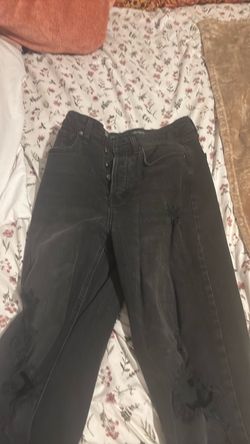 Black High-Waist Button-Fly Jeans