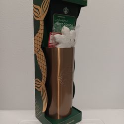 Starbucks 2024 Holiday Limited Edition Gold Stainless Steel Tumbler – New