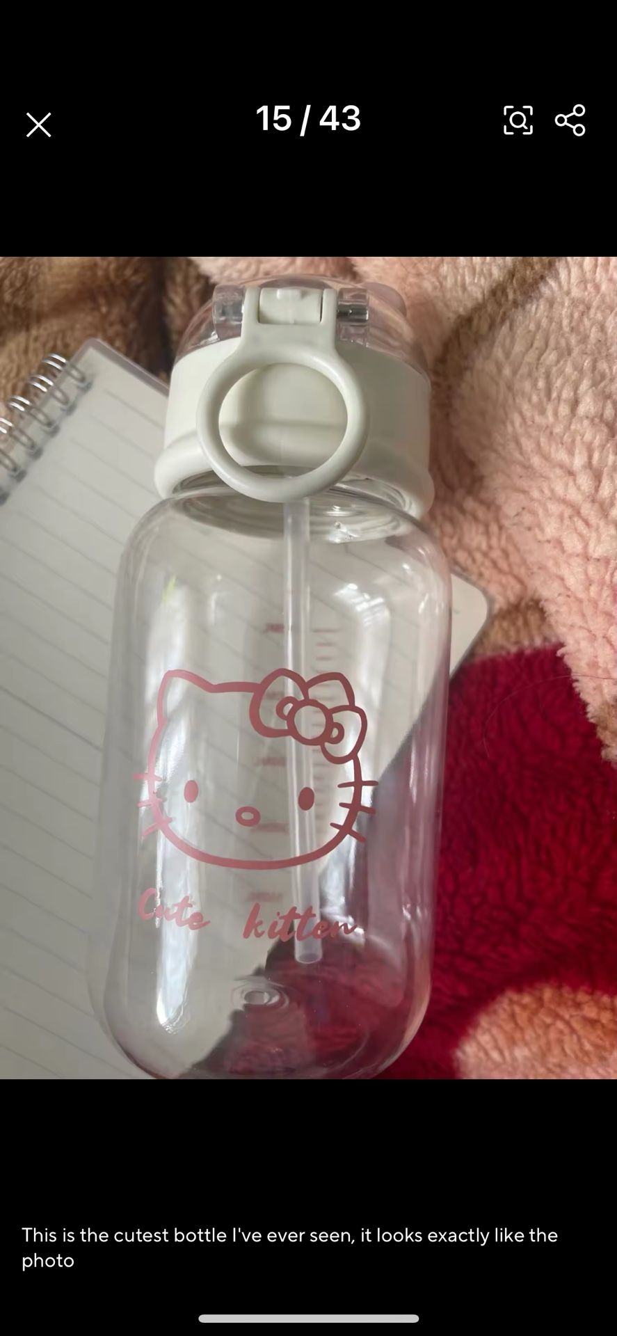 Brand New Hello Kitty Straw Cup Bottle