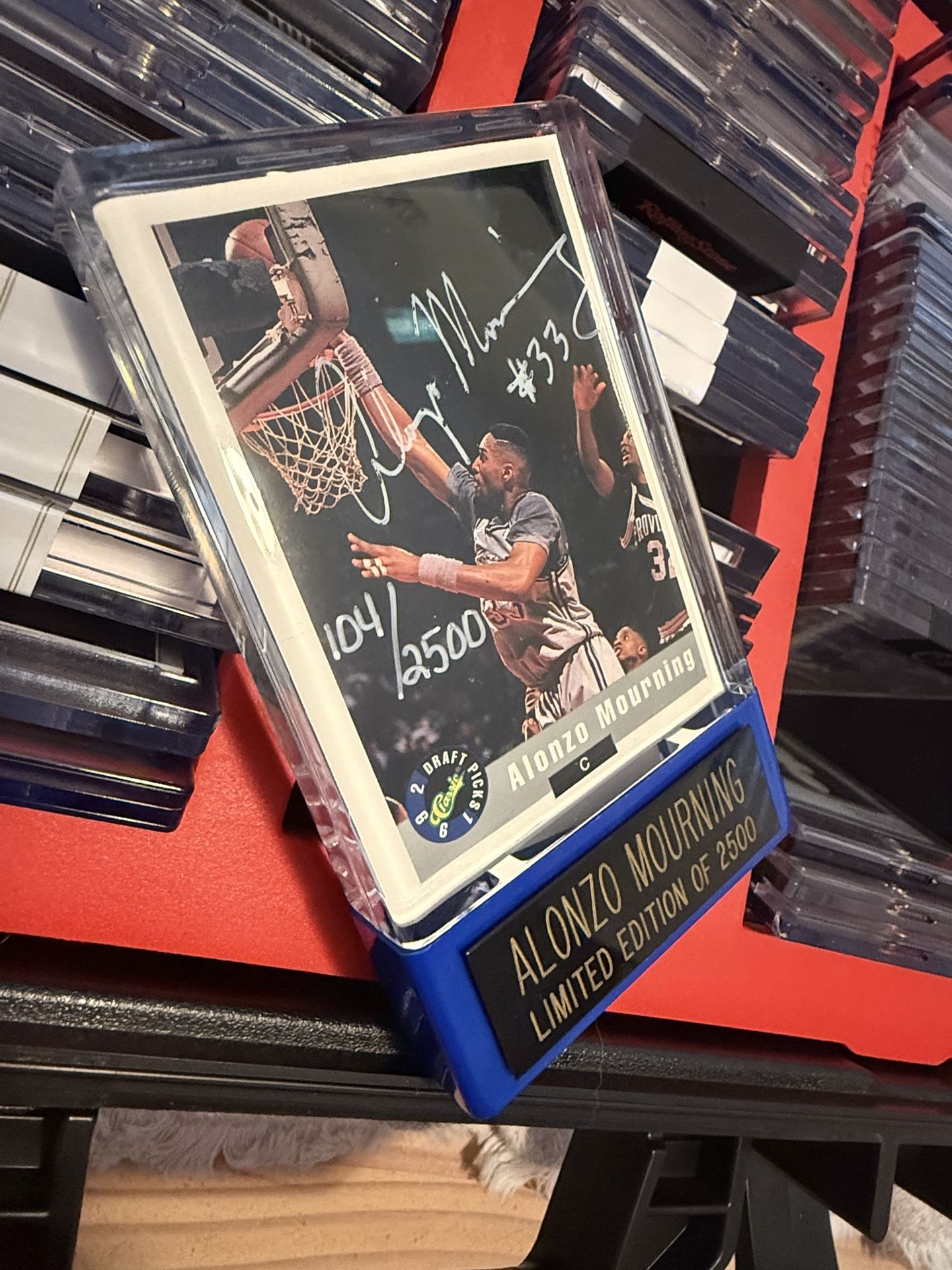 Alonzo Mourning Signed 1992 Classic Draft Picks Georgetown Auto OG case/COA on card numbered