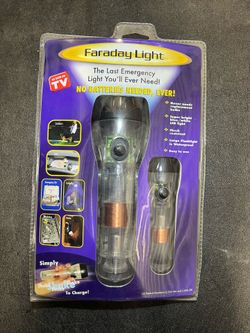 NEW SEALED Faraday Light Shake Flashlight Set As Seen On TV No Batteries Needed power outage emergency camping RV