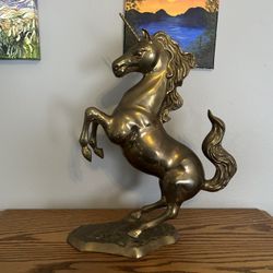 large Brass unicorn 