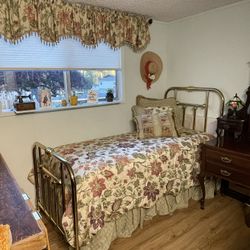 One Twin Brass Bed With Extra soft mattress