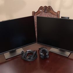 Matched pair Dell P2419H 23.8" HDMI, USB-C, Full HD Edge LED Monitor 16:9 Black