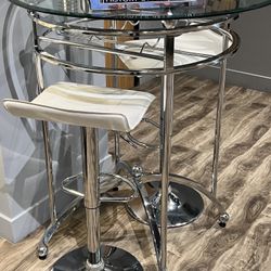 Round Glass Table With Chairs 