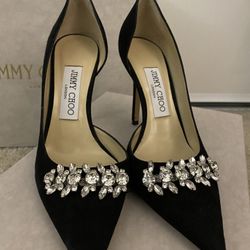 Jimmy Choo Tisso Suede W/ Crystals Authentic