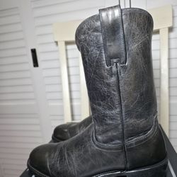 LUCCHESE Leadville Roper Boots Round Toe Anthracite Grey Men's Size 9.5 D