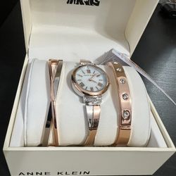 Anne Klein Watch And Bracelet Set